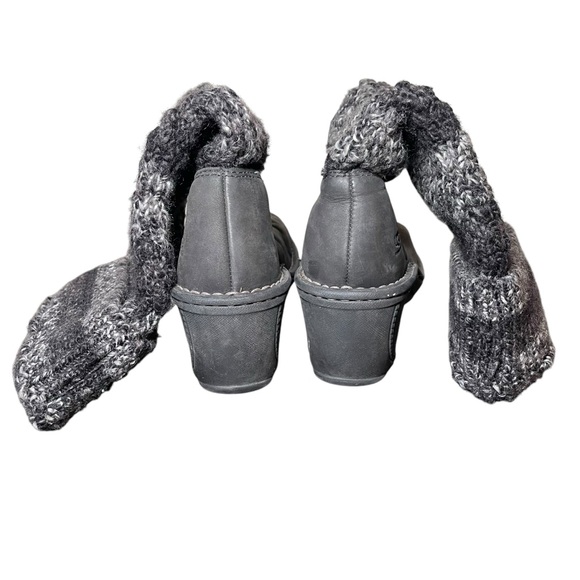 Ugg Cresthaven Nubuck wedge Knit Leather Leg Warmer Sock Boots Size Women 7 - Picture 3 of 9